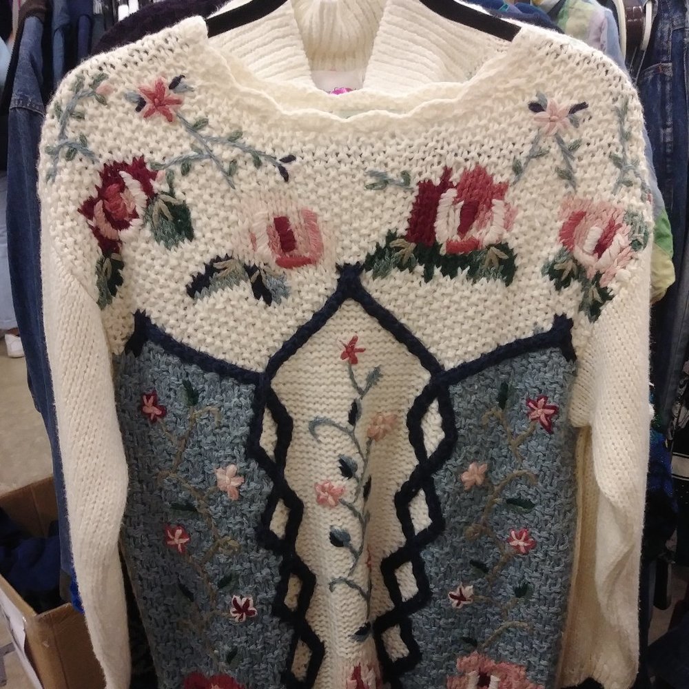VTG Rose Knit Sweater